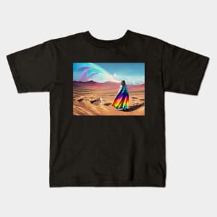 Rainbow on barren land Kids T-Shirt